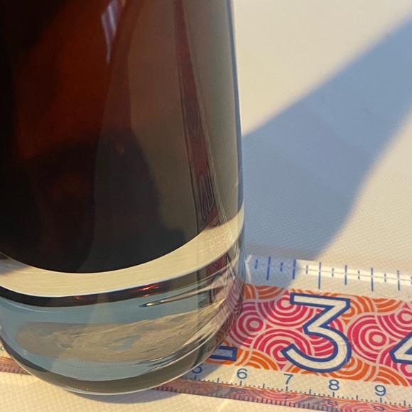 Stunning Krosno Poland Art Glass Brown/amber and clear Column Vase - Picture 8 of 8